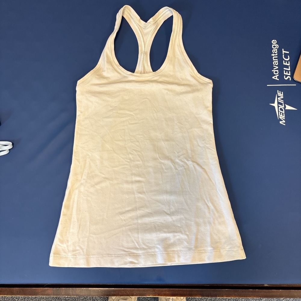 Lululemon Athletica Cream Fitted Sleeveless Tank Top